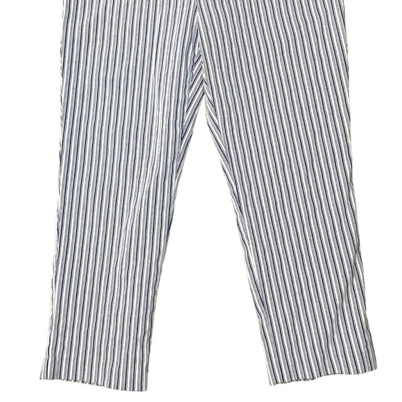 DFA New York Capri Size 12 Blue Striped Flat Front Cropped Pants Casual Coastal - Picture 3 of 12